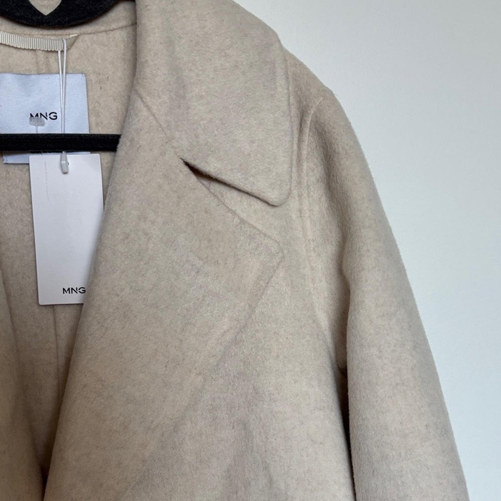 Mango Elegant Cream Long Coat, new with tags - Picture 3 of 7